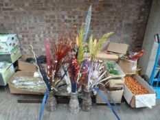*Fourteen Boxes Containing Assorted Artificial Foliage, Floral Displays, etc.