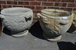 Pair of Large Reconstituted Stone Planters