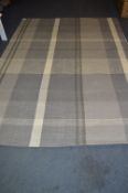 *Grey Tartan Flat Weave Rug 160x230cm