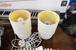 Pair of White Pottery Table Lamp Shades