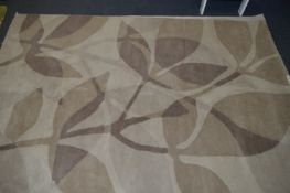 *Light Brown Leaf Pattern Rug