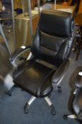 *BLACK LEATHER EXECUTIVE CHAIR