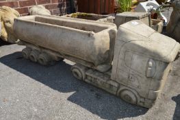 Concrete Articulated Lorry and Trailer Garden Ornament