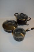 *SET OF THREE SAUCEPANS