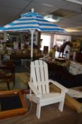 *ADIRONDACK CHAIR WITH UMBRELLA