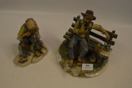 Two Capodimonte Style Ornament 