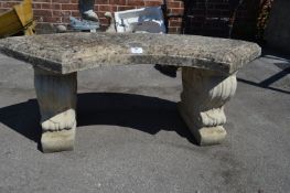 Concrete Half Round Garden Bench