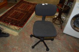 Grey Upholstered Swivel Office Chair