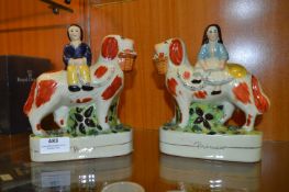 Pair of Staffordshire Type Figurines 
