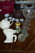 Hornsea Pottery Part Coffee Set, Teapot, Glassware and a Ornamental Toilet Mug