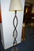 Black Tubular Metal Standard Lamp