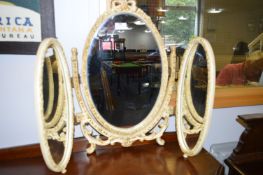 White and Gilt Painted Dressing Table Mirror