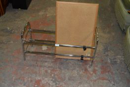 Chrome Shoe Rack and a Cork Noticeboard