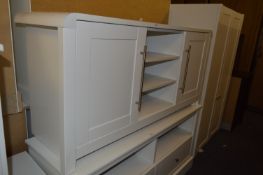 *White TV Entertainment Unit with Two Doors and Three Shelves