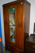 Oak Wardrobe with Single Mirrored Door