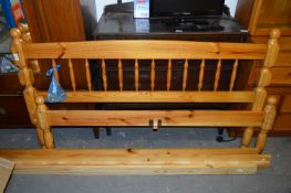 Pine Double Headboard and Base