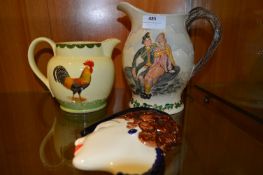 Staffordshire Jug, Chelsea Works Jug and Moreland Wall Mask