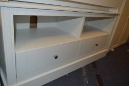 *White TV Entertainment Unit with Two Drawers