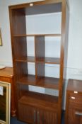 Dark Walnut Wall Unit with Shelves