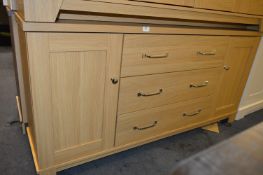 *Light Oak Side Unit with Two Doors and Three Drawers
