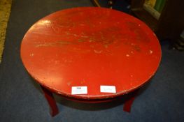 Red Japan Lacquered Circular Side Table