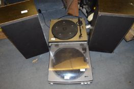Aiwa Turntable with Speakers and Another Turntable