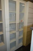 *White Two Door Glazed Display Cabinet