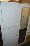 *White Double Wardrobe with Mirrored Door