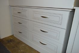 *White Three Height, Six Drawer Chest