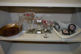 Glass Candle Burners, Dish, Photo Frames, Heart Shaped Basket and a Jewellery Stand