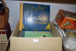 Box Containing 78rpm Records and a Case of LPs