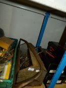 Gray Metal Toolbox and a Bow Saw