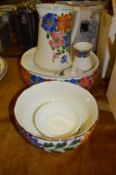 Floral Patterned Jug and Wash Bowl Set