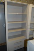 *Light Oak Shelved Wall Unit with Two Drawer Base