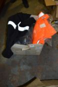 Box of Hi Vis Jackets, Navy Blue Sweatshirts, etc.