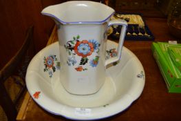Floral Patterned Jug and Wash Bowl