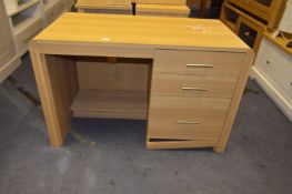 *Light Oak Desk with Three Drawer Pedestal