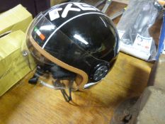 Open Face Leather Look Helmet