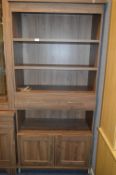 *Walnut Effect Display Unit with Single Drawer and Cupboard