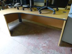 L-Shape Desk in Light Oak Finish