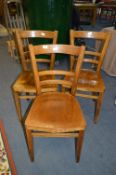 Set of Three Beech Dining Chairs