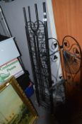 Two Wrought Metal Corner Shelves