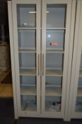 *Light Grey Two Door Glazed Display Cabinet