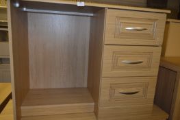 *Light Oak Desk with Three Drawer Pedestal