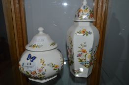 Two Aynsley Jars with Lids