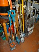 Fourteen Assorted Gardening Tools; Hose, Shovels, Black & Decker Electric Tools, etc.