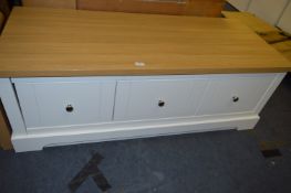 *White and Light Oak Unit Base with Three Drawers