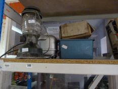 Coalman Lamp, Fishing Tackle and a Vacuum Pump