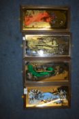 Set of Four Framed Mucha Mirrors 