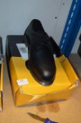 *Pair of Black Leather Safety Shoes Size: 9?